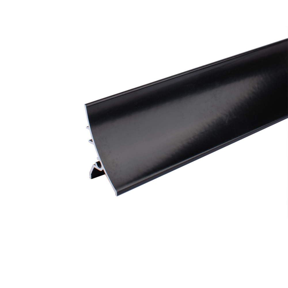 Exitex Inward and Outward Opening Radius Concealed Screw Fix Deflector - 914mm - Black Ral 9005